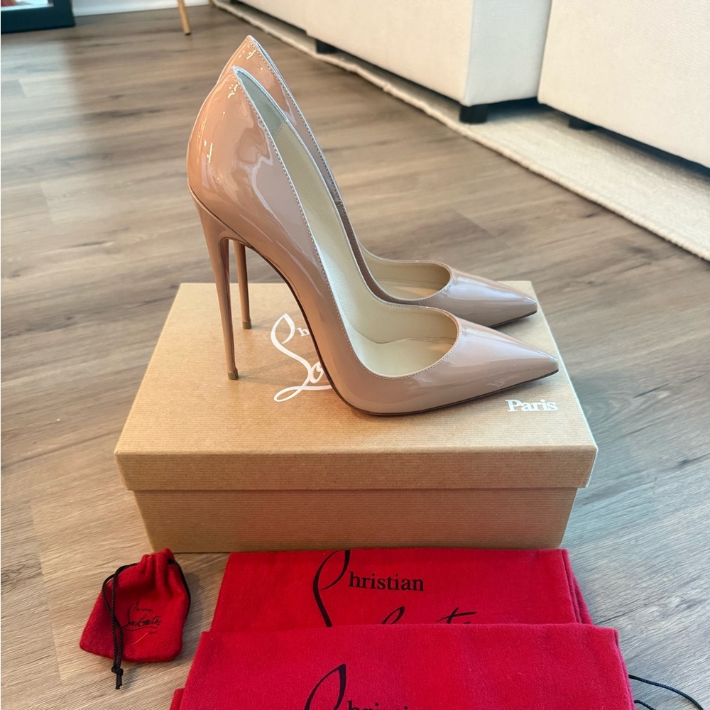 Christian Louboutin So Kate 120 Nude Patent  41 Brand New In Box